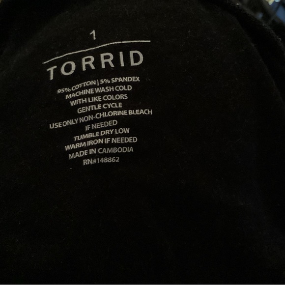 Torrid Black Women’s Size 1X Cotton Stretch Leggings Pants Elastic Waist Pull On - Picture 3 of 4